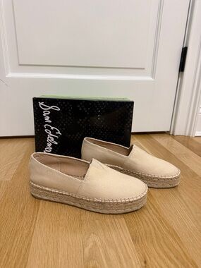 Sam Edelman Cream Platform Espadrille Slip-On